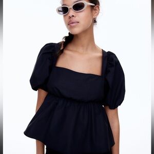 H&M White Puff Sleeve Blouse